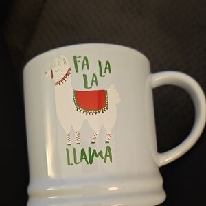 Festive Llama Mug - White and Green